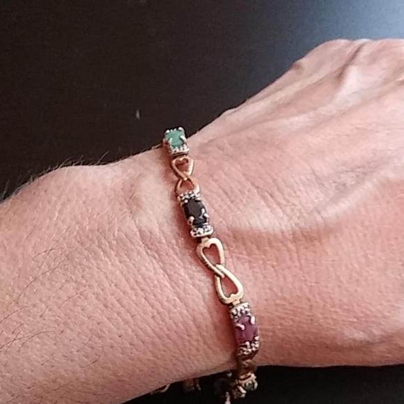 JTV Jewelry - Genuine Ruby Sapphire and Emerald Bracelet